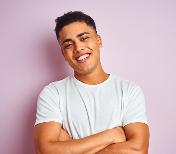 young man smiling
